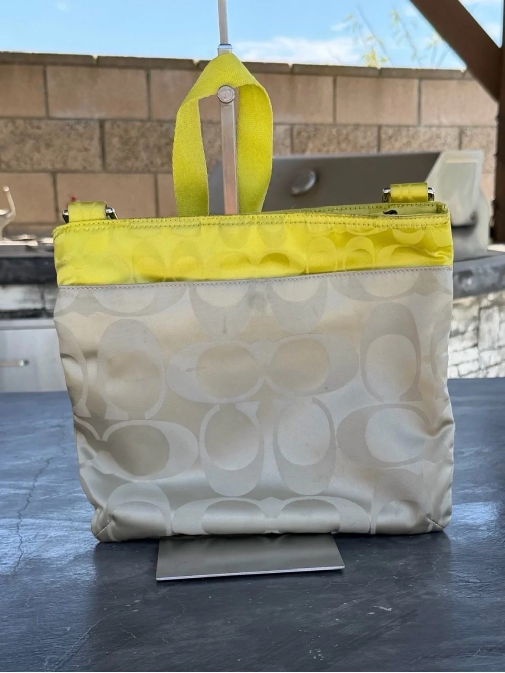 COACH Yellow Signature Nylon Crossbody Bag